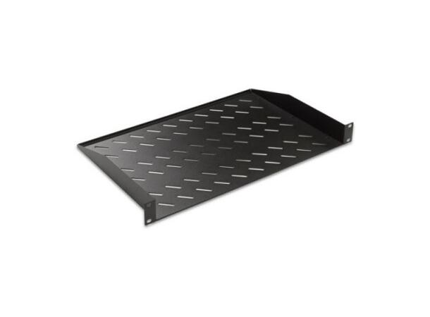 Lande 19" Fasthylle 1U D300 Feste foran | 15kg | Svart 